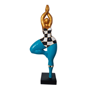 Paffuto Dacing ragazza di balletto che tiene palloncino Hoel decorazione di arte moderna resina arte bianca pura danza grassa donna Sexy statuetta - Product Image 6