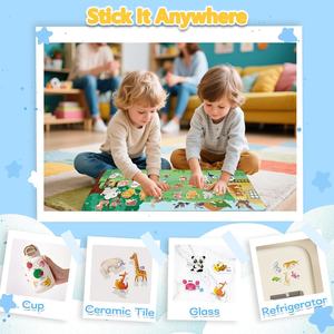 4 grandes pages par ensemble, livres d'autocollants réutilisables pour les tout-petits <span class=keywords><strong>de</strong></span> 2 <span class=keywords><strong>à</strong></span> 4 ans avec plus <span class=keywords><strong>de</strong></span> 240 autocollants réutilisables imperméables et faciles <span class=keywords><strong>à</strong></span> nettoyer - Product Image 4