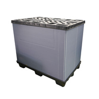 Cage de rangement industrielle robuste Huidu en PEHD, revêtement poudré, réutilisable, empilable, avec fermeture à boucle, taille personnalisable
