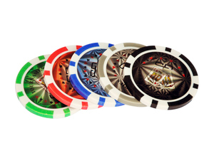 Pegatina personalizable Las Vegas/Estrella de la suerte/etc fichas de póquer - Product Image 1