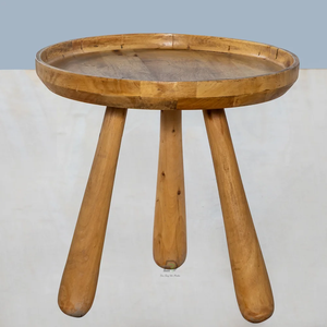 Mesa de Centro de Madera de Mango con Estructura de Hierro, Diseño Multifuncional Ecológico para Sala de Estar, Color Natural - Product Image 4