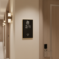 Nouveau 2026 RFQprint Plaque de porte électronique LED d'hôtel personnalisée vérifiée, avec interrupteur tactile, sonnette de buanderie et affichage de numéro de chambre, design moderne