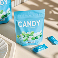 Bonbons refermables imprimés sur mesure Doypack sac en plastique de qualité alimentaire pochette debout emballage pour bonbon bleu