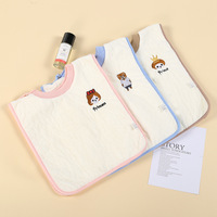Bavoir à capuche doux pour bébé, imperméable, brodé, en tissu uni, en polaire corail, serviette de bain, sac à riz, pour le lavage du visage, salle de bain, maison, personnalisé