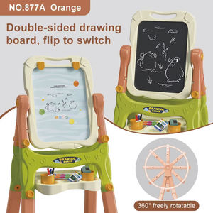 Juego de juguete de tablero de dibujo de doble cara multifuncional, silla pequeña de ajuste de altura para niños, tablero de dibujo educativo 3 en 1 DIY - Product Image 4