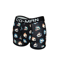 Boxer court personnalisé ODM en coton mélangé respirant imprimé numérique motif crâne – Qualité supérieure, confortable, pour homme, en polyester