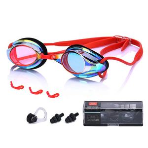نظارات سباحة ذات حماية من الضباب المضاد للتسرب وأعياء السباحة ضد الأشعة فوق البنفسجية وسدادات الأذن ومشبك الأنف - Product Image 1