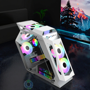 ใหม่เคสพีซีสำหรับเล่นเกมคอมพิวเตอร์ตั้งโต๊ะขนาดกลางพร้อมไฟ RGB เคสพีซีกระจกนิรภัย3.0แบบ USB ATX - Product Image 4