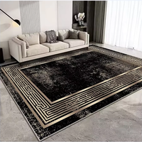 0029 2026 Tapis et moquettes imprimés 3D épais et élégants avec motifs dorés et noirs en pièces pour chambre à coucher