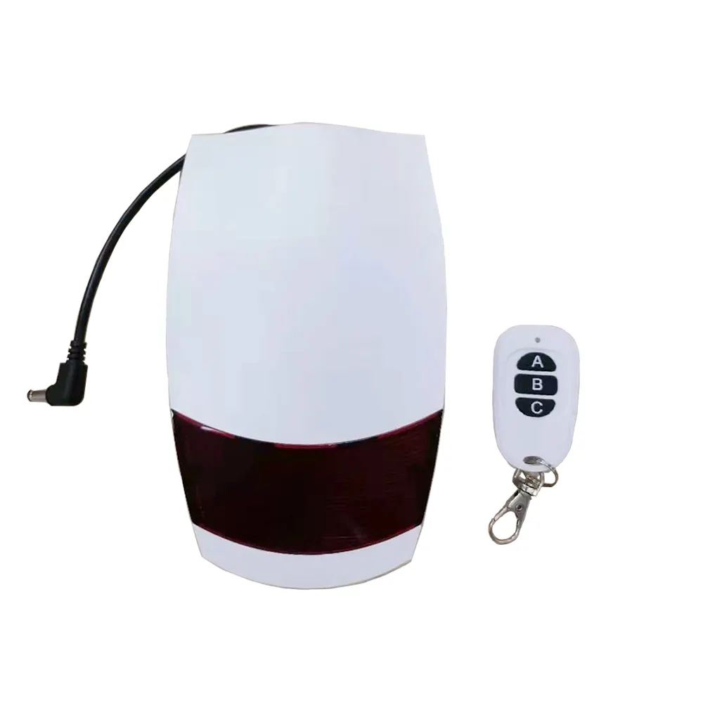 Wireless alarm sounder with alarm button for security system