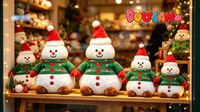 Boneka Salju Kustom Mainan Plush Lembut untuk Dekorasi Meja Rumah Hadiah Anak-Anak Boneka Salju Plush
