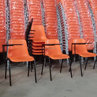 OKBUYCHAIR OK-505X PP Plastik Oturma Yüzeyi Çelik Boru Ayaklı İstiflenebilir Okul Sırası ve Sandalye Seti Yetişkinler İçin - Modern Ticari Mobilya