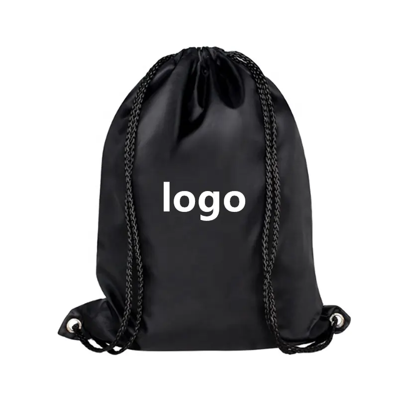 Evercredit tas Gym Swag tahan air tas olahraga tali serut Logo kustom tas olahraga untuk pria dan wanita hadiah kemasan lipat anyaman