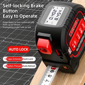 DEWEN 3-in-1 endüstriyel lazer mesafe ölçer 60m/196ft dijital enstrüman ile mezura alan aracı çok yönlü mesafe ölçer - Product Image 6