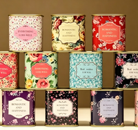 Boîte en fer blanc carrée de qualité alimentaire pour le thé, hermétique, en métal, pour le stockage, pour le thé aux fleurs, les bonbons, emballage vide