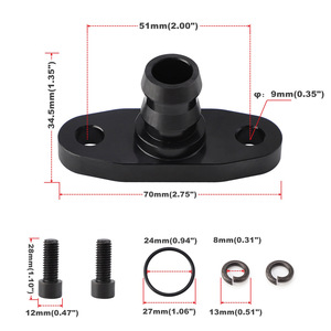 Brida de retorno de aceite de aleación de aluminio de 18 mm para turbocompresor T4 T04B T04E T04S, pieza de repuesto para coche - Product Image 5