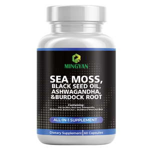 Complément Herbal Tout-en-un OEM/ODM à base de Mousse de Mer, Huile de Nigelle, Ashwagandha et Racine de Bardane pour Adultes : Soutien Immunitaire et Santé Digestive - Product Image 1