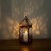Lanterne en fer forgé européenne, style vintage rétro, porte-bougie fait main, écologique, décoration de Noël pour la maison, marque