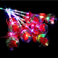 Boule de rose lumineuse, best-seller transfrontalier, baguette magique féerique, jouet lumineux pour enfants, cadeau de la Saint-Valentin, boule de rose ronde