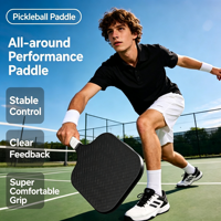 Pala de Pickleball Master-Series T700 de Fibra de Carbono Cruda con Núcleo de Poliéster de 16 mm, Superficie de Fricción de Carbono, Absorción de Impactos, Entretenimiento Profesional