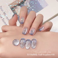 Missgooey Paillettes à bulles pour ongles en gros, Paillettes 3D effet œil de poisson irisées en vrac pour décoration d'ongles en gel, OEM