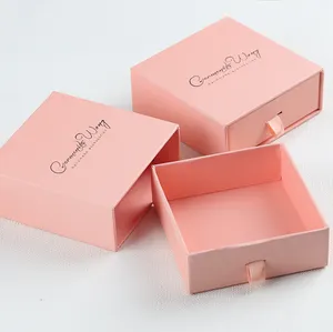 Caixa de pingente de brinco de anel de luxo com logotipo personalizado caixas de pulseiras de joias impressas