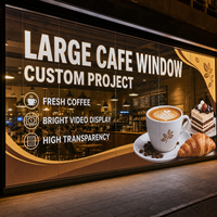 Film adhésif pour écran LED transparent pour la publicité sur les vitres des cafés