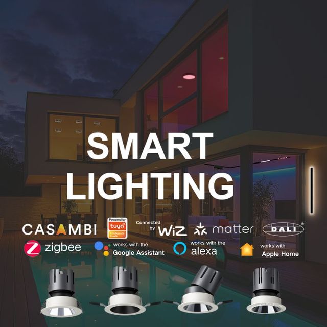 New Design Smart Downlights Tuya Dali Tunable Motion Sensor Knx Wifi BT Dimmable Downlight Embedded Mask Ceiling Downlight