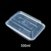 Boîtes à lunch jetables en plastique, résistantes au micro-ondes, étanches, sans BPA, pour la préparation des repas, la vente à emporter, le stockage des aliments, emballées en carton