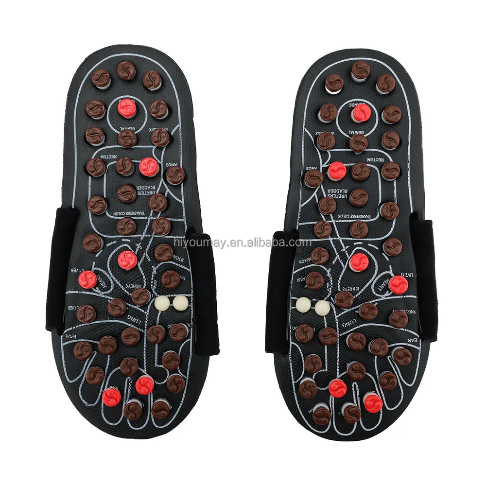 Akupunktur noktası stimülasyon refleksoloji sandalet ayak akupunktur noktaları masaj düğümleri simüle insan parmak basıncı ayak masaj terlikleri
