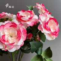 Fleur artificielle unique Prunier en fleurs Rose Camélia pour décoration de mariage, extérieur, maison, bouquet, accessoires de photographie de table