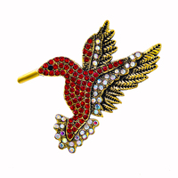 Broches Weiman en forme d'animaux mignons, oiseaux, avec cristaux et strass, broches de luxe pour femmes, plaquées or, en alliage, personnalisables, broches de créateur