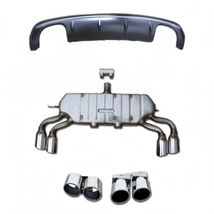 Difusor Trasero Estilo S3 con 4 Salidas de Escape Cromadas para Audi A3 8V 2013 <span class=keywords><strong>2014</strong></span> 2015 2016 - Product Image 1