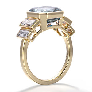 Anillos finos de oro macizo de 14k y 18k hechos a mano con diamantes azules cultivados en laboratorio, joyería personalizada, joyería de oro macizo, regalo de aniversario. - Product Image 3