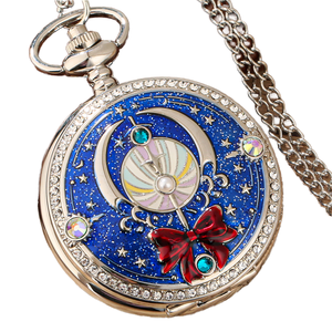 Reloj de Cuarzo Moderno BingoBeads, Caja de Aleación de Zinc de 47 mm, Diseño de Varita Mágica de Resina, Anime Sailor Moon Usagi Tsukino, Esfera Grande, de Bolsillo - Product Image 2