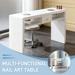 Table de manucure moderne en bois avec collecteur de poussière, écologique et durable, mobilier commercial pour salons et centres commerciaux - Product Image 2