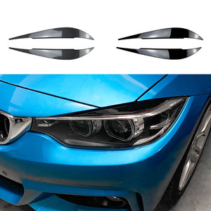 Bmw 4 Series F32 F33 F36 Headlight Eyebrow Sticker Piano Black Carbon Fiber Texture Exterior Modification Trim Cover - Product Image 3