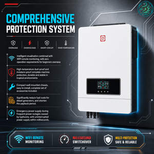 Inversor <span class=keywords><strong>Híbrido</strong></span> de Onda Sinusoidal Pura de Alta Eficiencia de 8.2kW 10.2kW 220V con Doble MPPT para Sistemas de Energía Solar Doméstica - Product Image 4