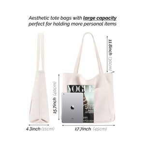 Borsa a Tracolla in Velluto a Coste con Logo Personalizzabile, Grande Capacità, Chiusura a Cerniera e Tasca Interna per Donne - Product Image 2