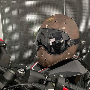 A prueba de viento Bubble Shield Retro <span class=keywords><strong>Casco</strong></span> de motocicleta Gafas Anti-UV Escudo Lente Motocicleta Medio <span class=keywords><strong>casco</strong></span> Gafas de sol Coloridas - Product Image 4