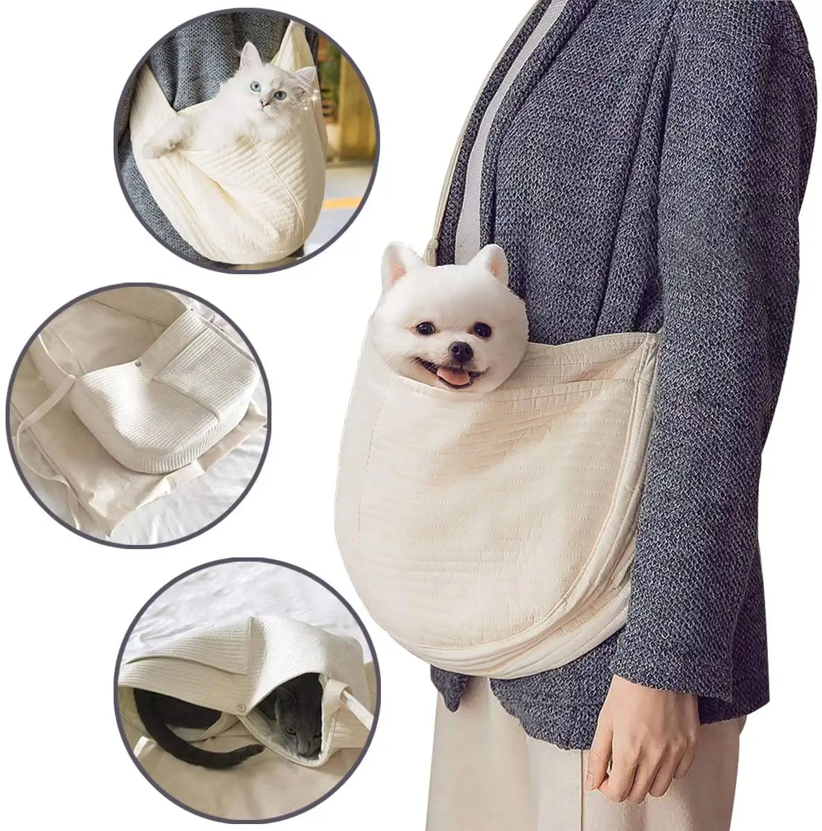 Wholesale Comfortable Breathable Small Dog Cat Outdoor Travel Pet Sling Carrier Bag