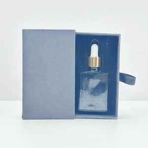 Cosmetic Dropper Bottle Cosmetic Paper <b>Boxs</b> 60ml 80ml 120ml <b>Flat</b> Shoulder Serum Oils Glass Dropper Bottle with Amber Paper <b>Box</b> - Product Image 2