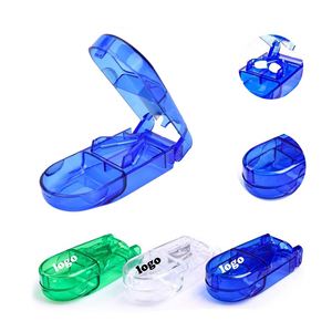 Custom Medicine Divider Logo Printed <b>Tablet</b> Slicer <b>Container</b> Eco Friendly Pill Cutter Box Mini Travel Pill Splitter Case - Product Image 1