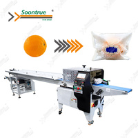 SZ3000 Oranje Verpakkingsmachine, Food Grade Bodemfolie Flow Wrapper voor vers sinaasappel Pillow Pack verpakking