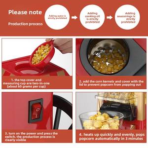 <span class=keywords><strong>Machine</strong></span> à Popcorn Automatique Vintage Standard US/UE, pour Usage Domestique et Enfants - Product Image 4