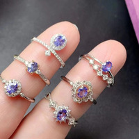 Bague en Tanzanite Naturelle de Haute Qualité, Coupe Ovale, Style Classique, avec Symbole Tetragrammaton, Idéale pour Mariage ou Soirée – Approvisionnement Direct Usine