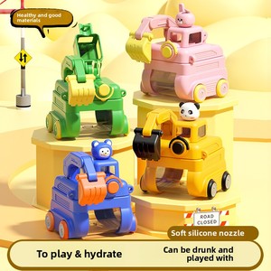 JWH OEM高美学价值挖掘机塑料水瓶大容量卡通设计学生户外活动 - Product Image 3