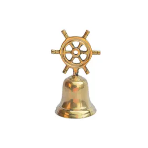 Anchor Ship Wheel Design Hand Bell For Desk Decorative And Home Living Room Decor Solid Metal Ship Bell