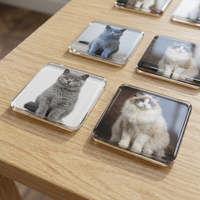 Aimant de réfrigérateur personnalisé en acrylique pour animaux de compagnie, imprimé en couleur, autocollant magnétique avec logo personnalisé pour la décoration intérieure
