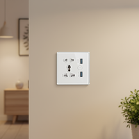 Prise intelligente universelle UE/UK/US Tuya WiFi Zigbee avec interrupteur, charge rapide, 2 ports USB en cuivre, prise hospitalière, télécommande